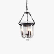 Silva Pendant Light Glass Black Industrial LED Living Room - Lamp Copper