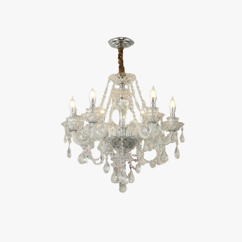 Silva Chandelier French Crystal Living Room Dining Room - Lamp Copper
