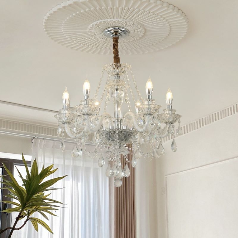 Silva Chandelier French Crystal Living Room Dining Room - Lamp Copper