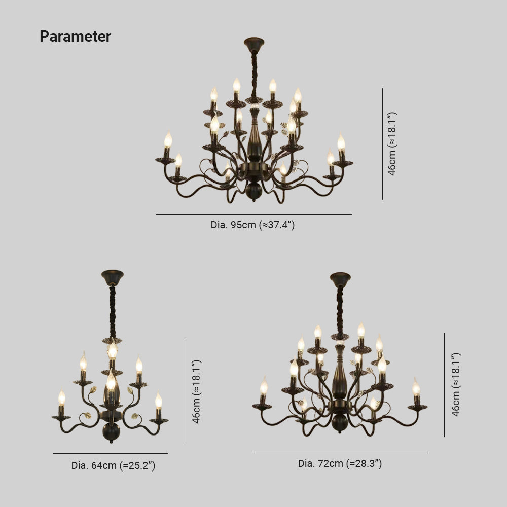 Silva Rustic Metal Glass Chandelier Living Room Bedroom - Letslighting