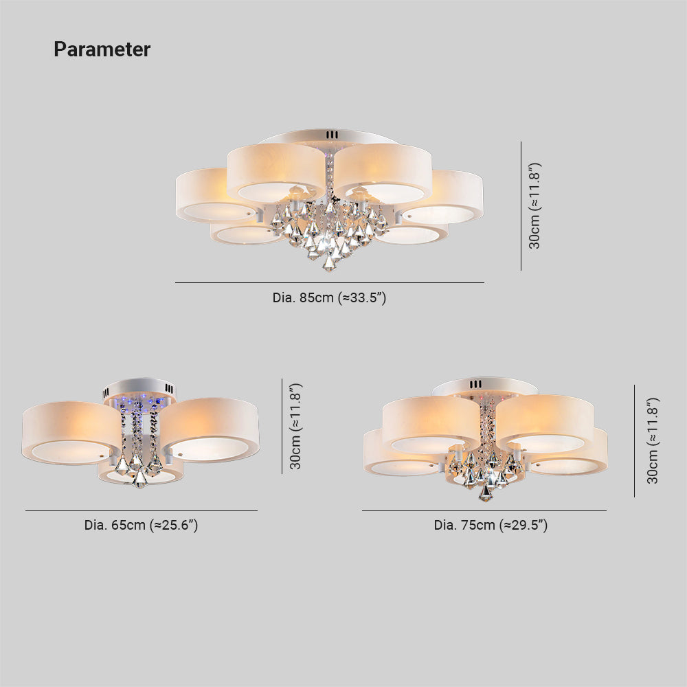 Arisha Flush Mount Ceiling Light Glass White Modern Round Hallway - Lamp Copper