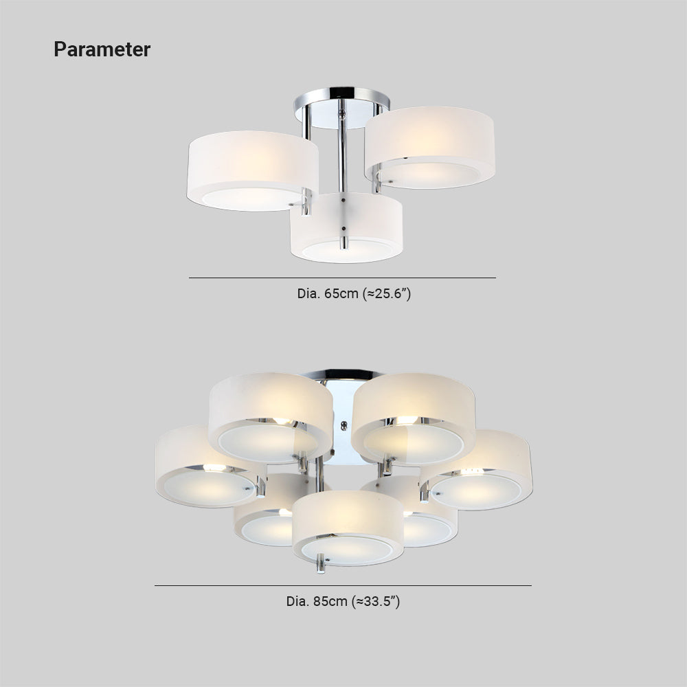 Arisha Flush Mount Ceiling Light Glass White Modern Round Hallway - Lamp Copper