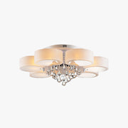 Arisha Flush Mount Ceiling Light Glass White Modern Round Hallway - Lamp Copper