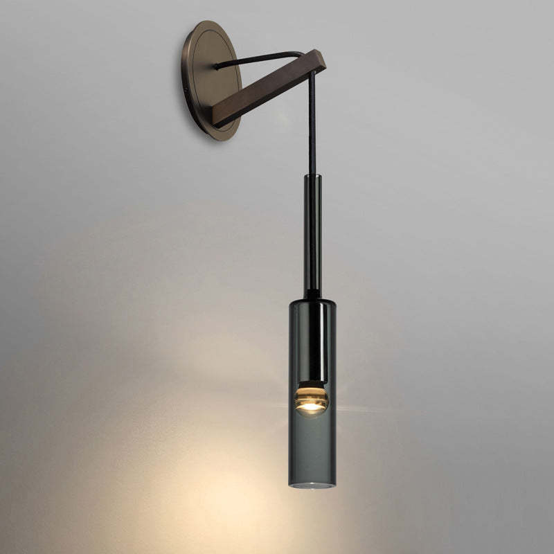 Zeyro Modern Black Glass Streamlined Pendant light/Wall Lamp - Lamp Copper