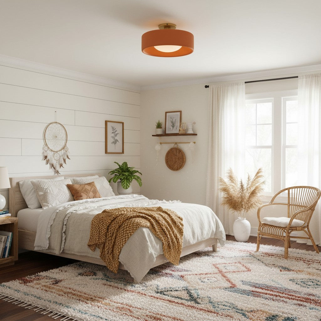 Kiln Porcelain Drum Ceiling Light