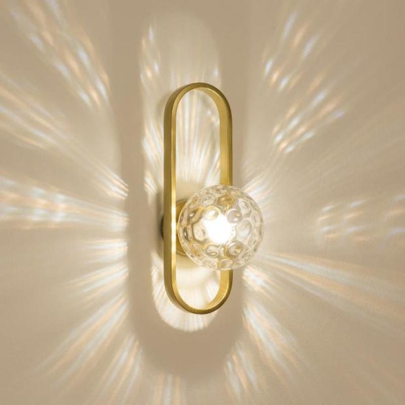 Valentina Modern Globe Bedside Wall Lamp Mount for Bedroom & Reading Room, Gold/Black - Lamp Copper