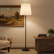 Lodge Brass Linen Floor Lamp