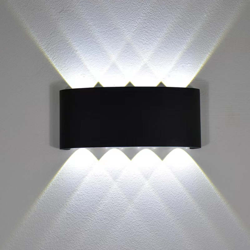 Tronix Modern Rectangular Metal Outdoor Wall Lamp, Black/White, Water-wave - Lamp Copper