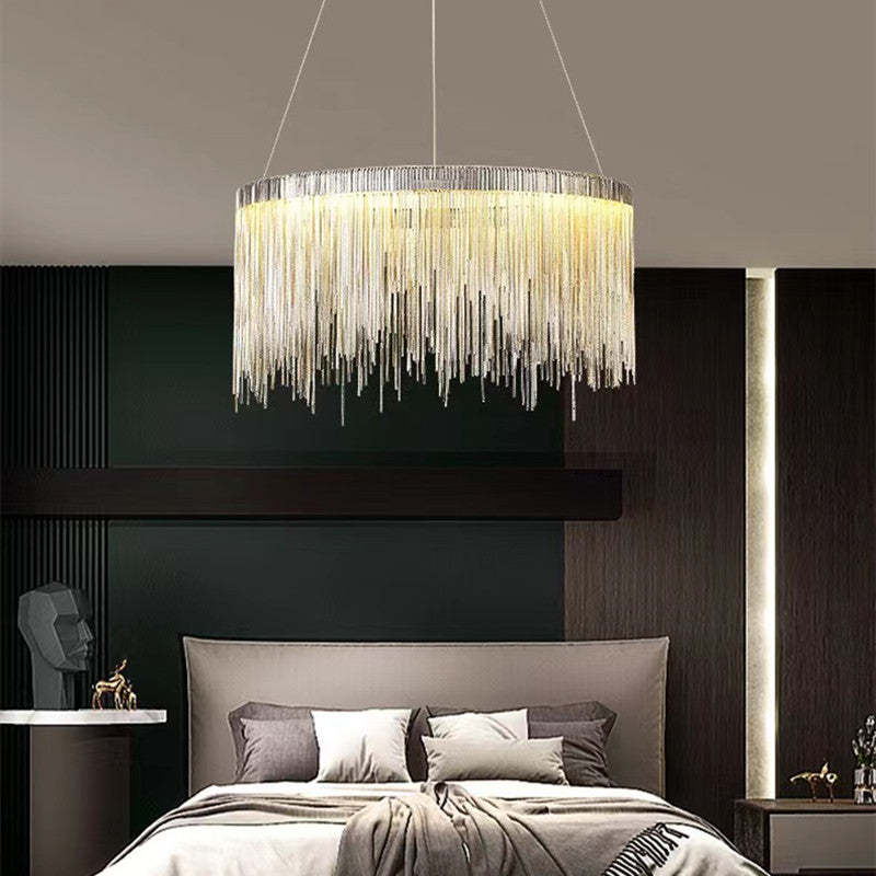 Arisha Tassel Chain Art Deco Pendant Light Silver/Gold Living Room/Hall - Lamp Copper