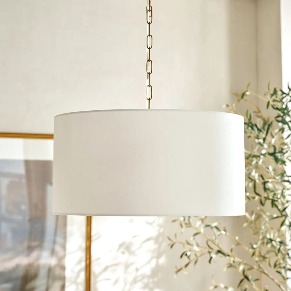 Rowan  Linen Drum Pendant Light  For Kitchen