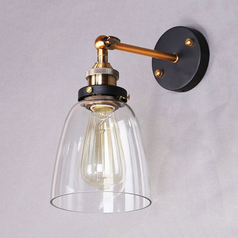 Arisha Retro Vintage Wall Mounted Lamp, Metal & Glass - Lamp Copper
