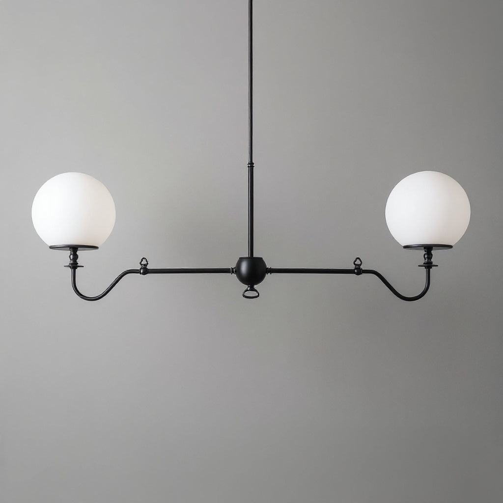 Pearl Glass Brass Chandelier