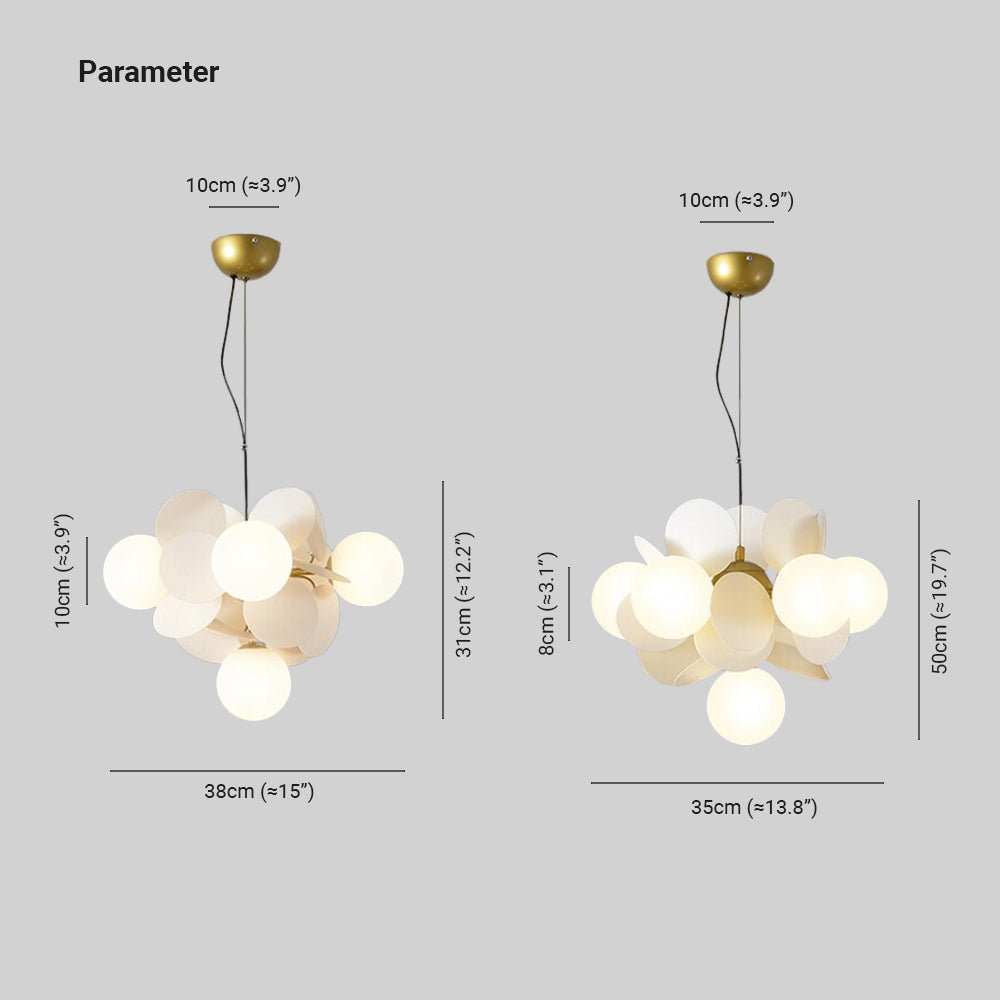 Nexen Multicolored Flower Branch Chandelier Living Room - Lamp Copper