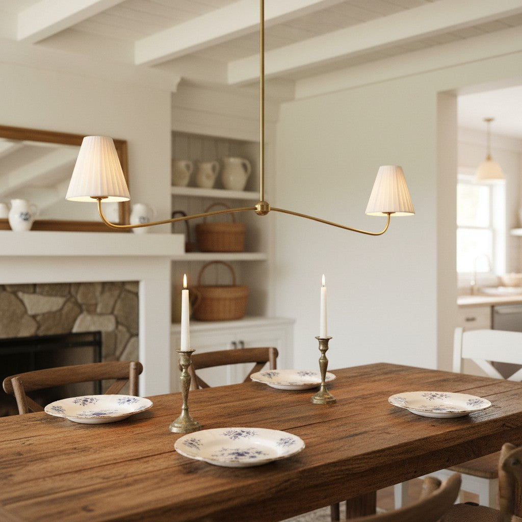 Fibura Pleated Shade Chandelier for Traditional Dining Room