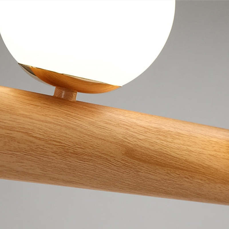 Valentina Glass Bubble Pendant Light Wood/Walnut - Lamp Copper
