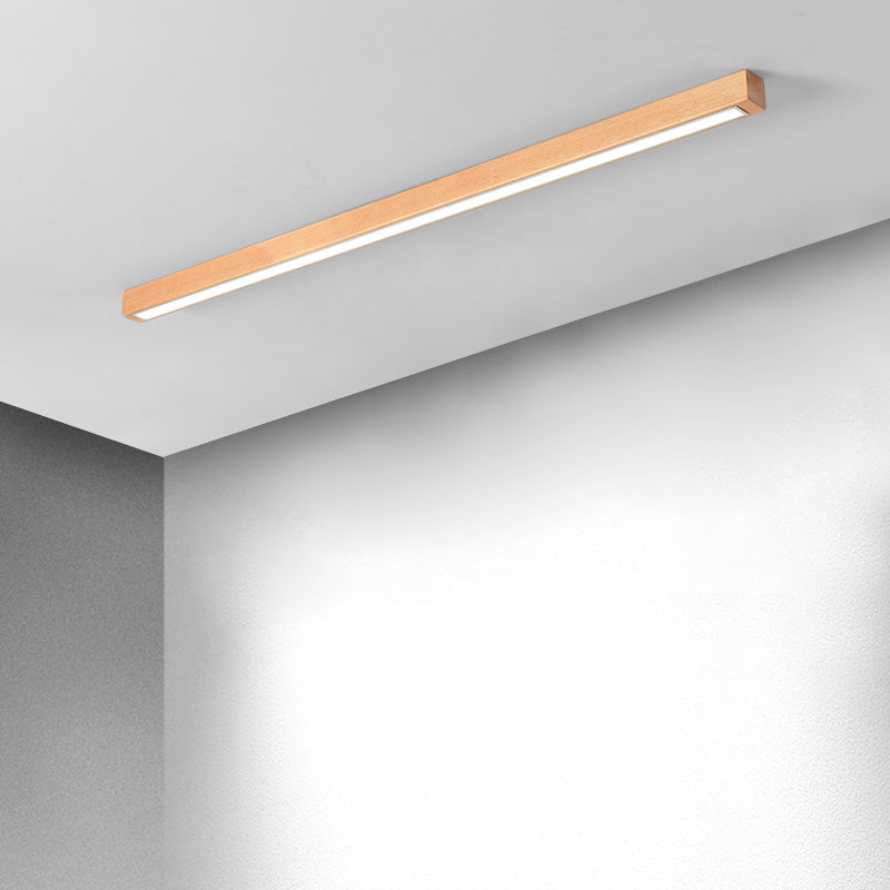 Arisha Linear Slim Ceiling Light, Wood - Lamp Copper