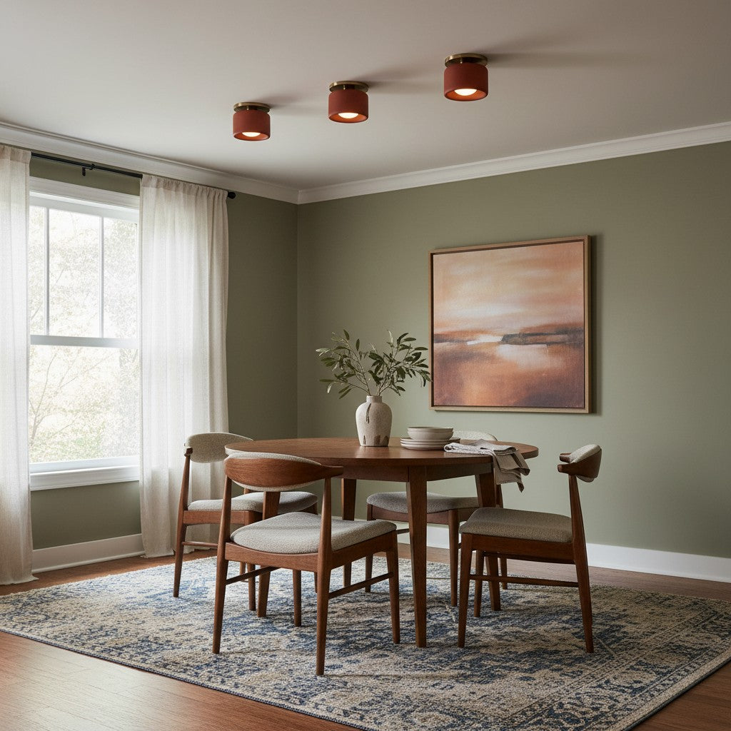 Kiln Porcelain Drum Ceiling Light
