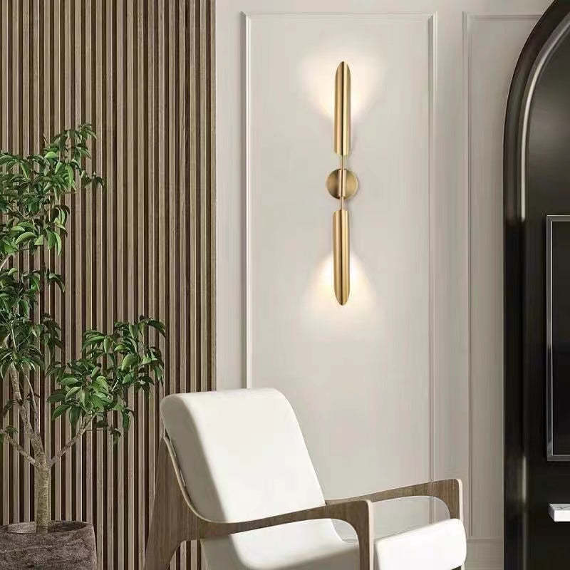 Phira Luxury Double-head Golden Scabbard Wall Lamp - Lamp Copper