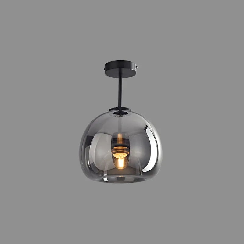 Rhea Glass Semi-Flush Mount Ceiling Light/Pendant Light - Lamp Copper