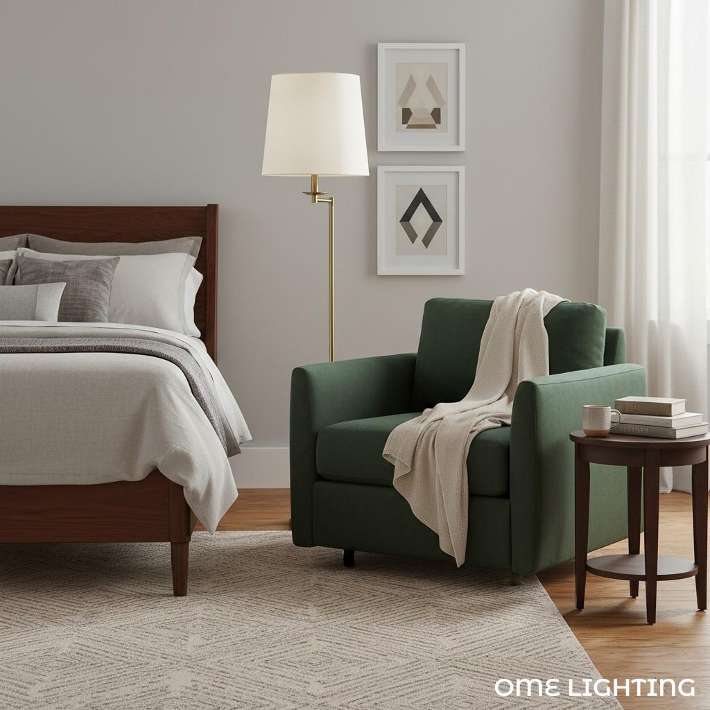 Lodge Brass Linen Floor Lamp