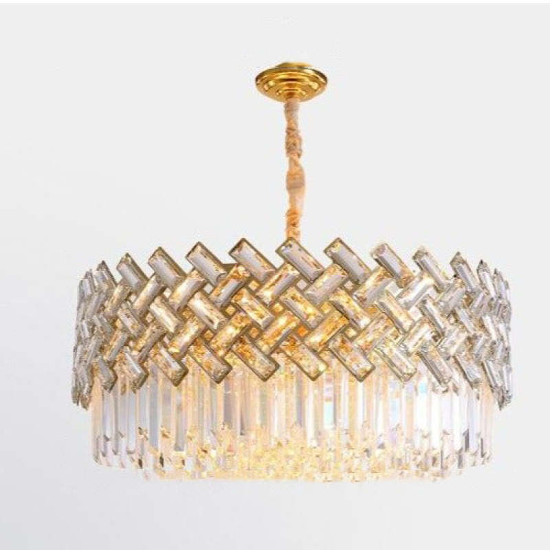 Kristy Luxury Gold Chandelier, Crystal & Metal - Lamp Copper