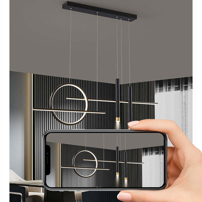 Arisha Minimalism Led Pendant Light, Irregular Ring, Black/Glod - Lamp Copper