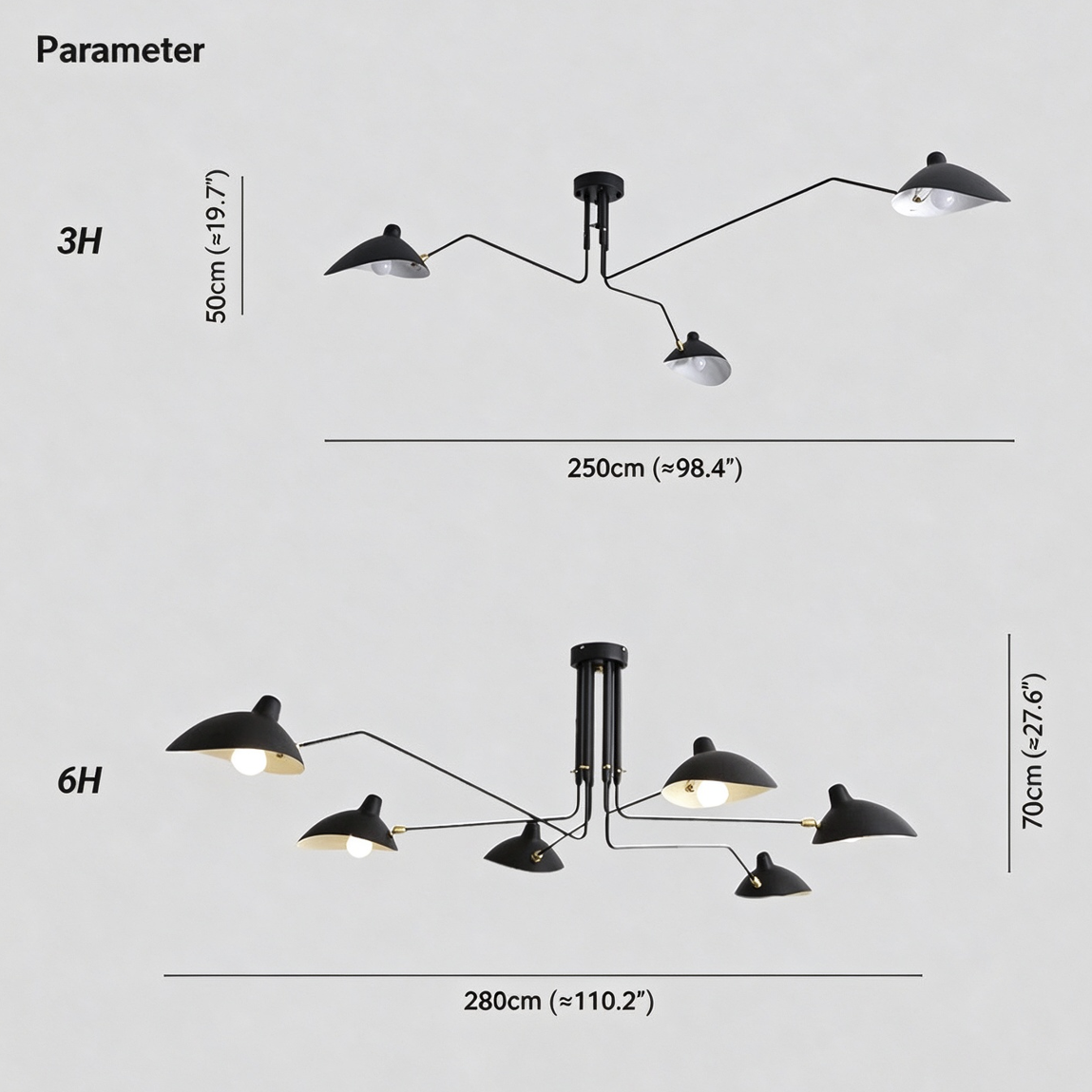 Jaler Industry Three Arm Ceiling Light