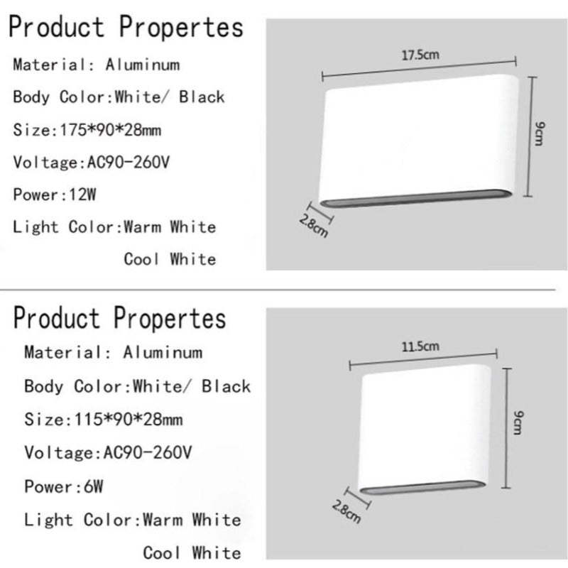 Bastro Modern Rectagulart Waterproof Outdoor Wall Lamp, Black/White - Lamp Copper