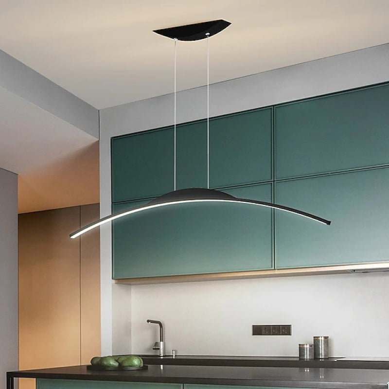 Floa Minimalist Linear Metal Remote Control Pendant Light - Lamp Copper