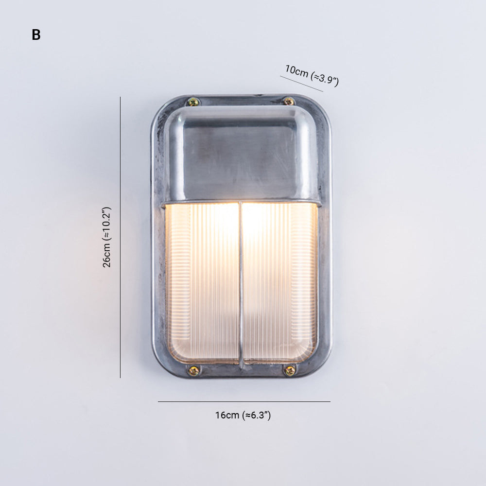 Wyre Wall Lamp Geometric Modern Metal Glass Outdoor - Lamp Copper