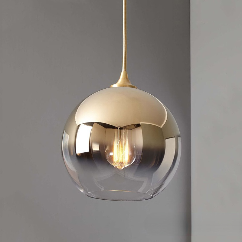 Brina Frosted Balloon Pendant Light Gradient - Lamp Copper