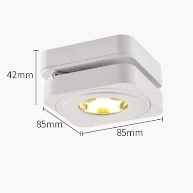 Arisha Modern Adjustable Square Ceiling Light Spotlight, Black/White - Lamp Copper