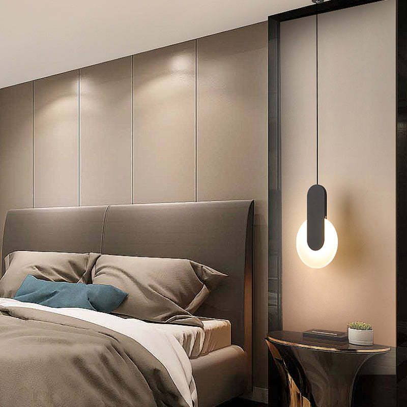 Doria Modern LED Pendant Light Black/White Metal Living Room - Lamp Copper