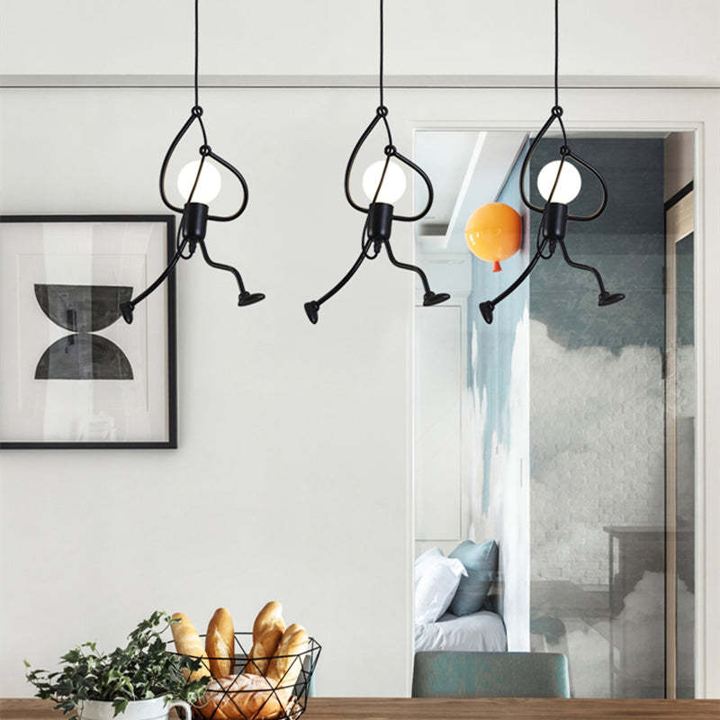 Miro Retro Modern Iron Man Pendant Light, Black - Lamp Copper