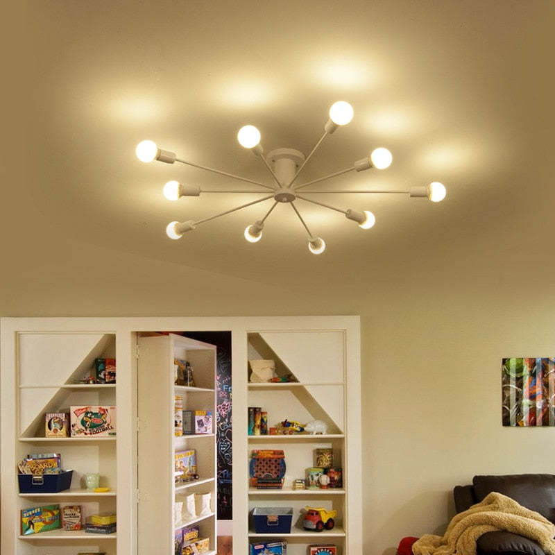 Silva Modern Simple Flush Mount Ceiling Light, 6/8/10 Heads - Lamp Copper
