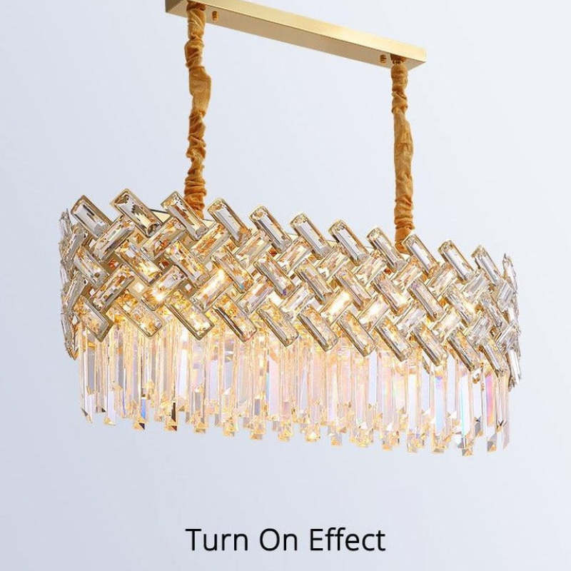Kristy Luxury Gold Chandelier, Crystal & Metal - Lamp Copper