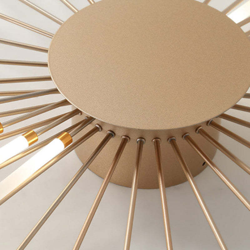 Wesley Flush-Mount Ceiling Light Fireworks, Black/Gold - Lamp Copper