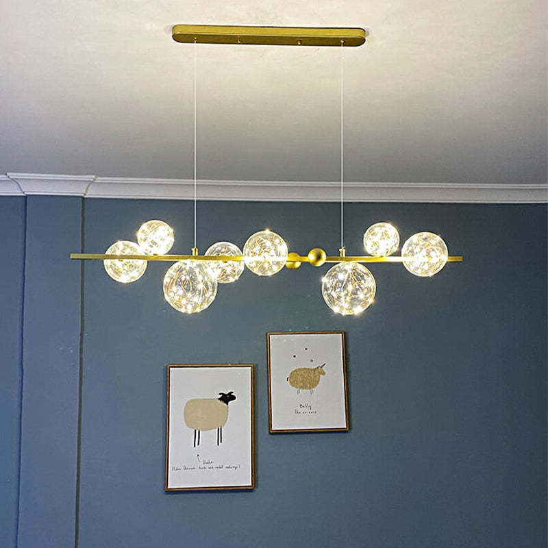 Valentina Art Deco Luminous Sphere Cluster Glass Pendant Light - Lamp Copper