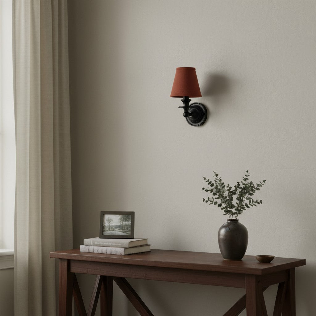 Elite White Fabric Wall Sconce Contemporary Bathrooms