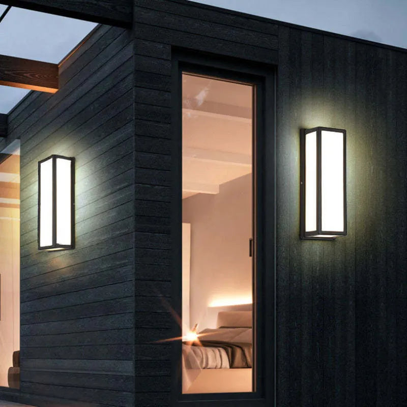 Linae Modern Waterproof Metal Cross Outdoor Wall Lamp, Black - Lamp Copper