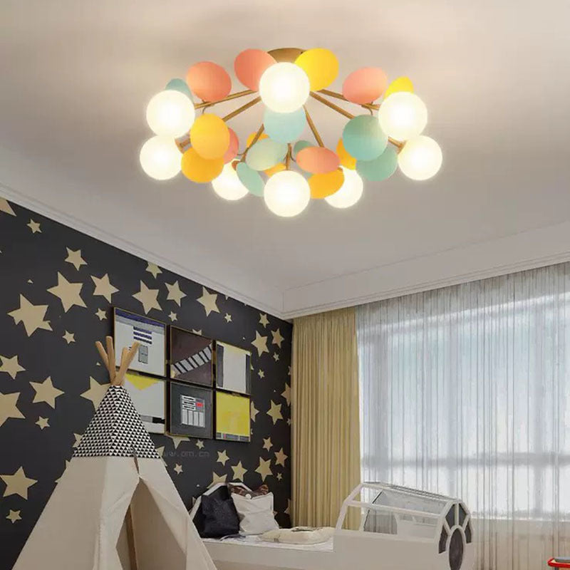 Aria Modern Bubble Cluster Ceiling Light, Colorful - Lamp Copper
