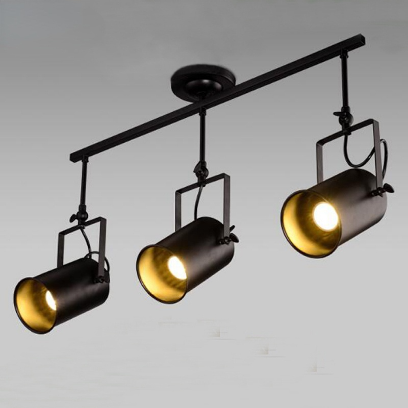 Silva Vintage Adjustable Semi-Flush Mount Ceiling Light, Black - Lamp Copper