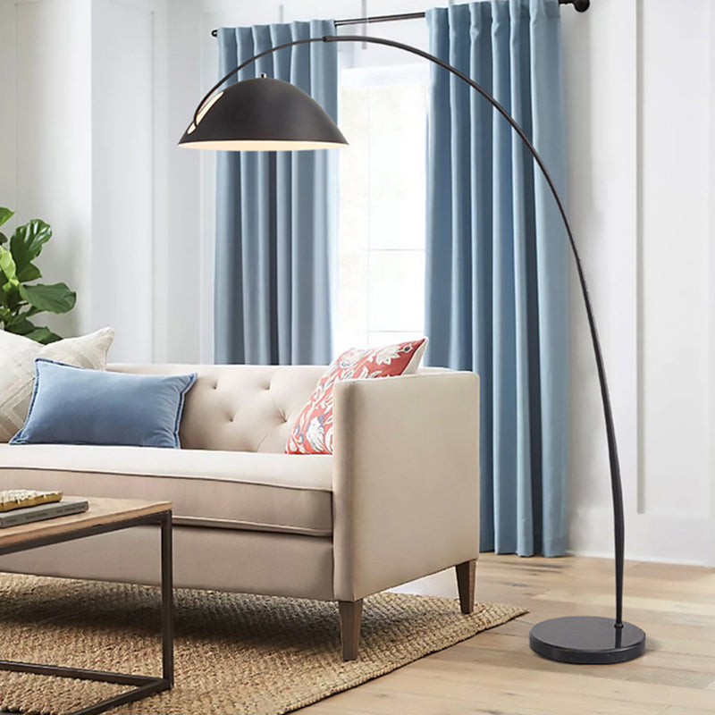 Avi Modrn Fishing Rod Metal Floor Lamp, Black - Lamp Copper