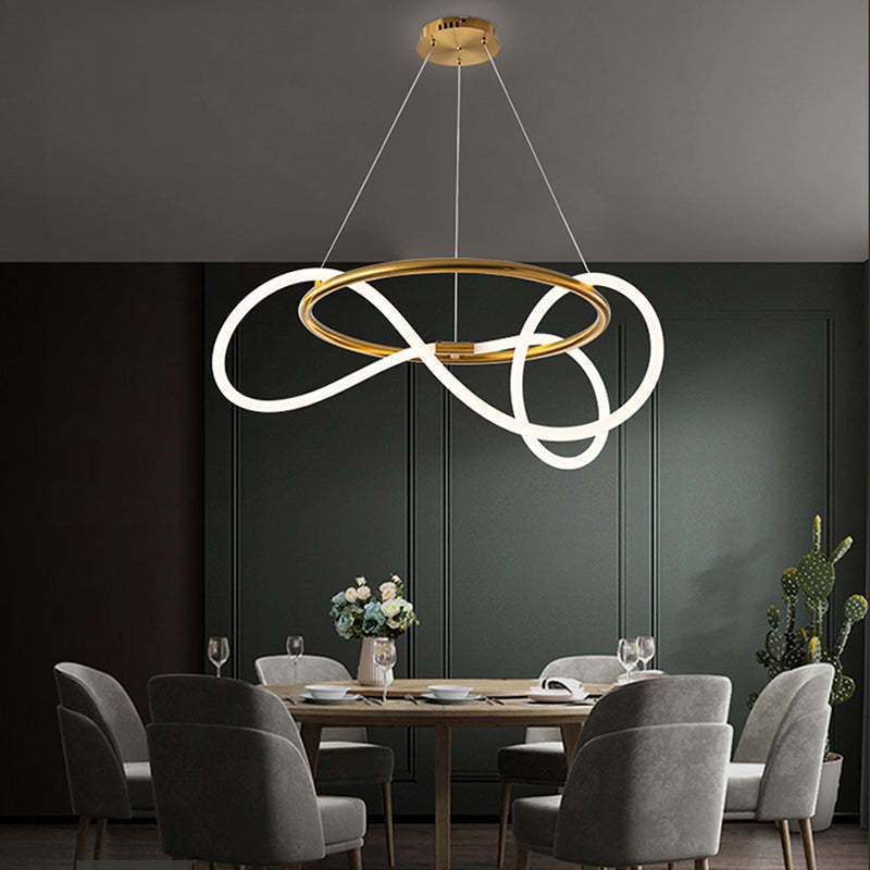 Arisha Curved & Linear Semi Flush Mount Ceiling Light, Gold - Lamp Copper