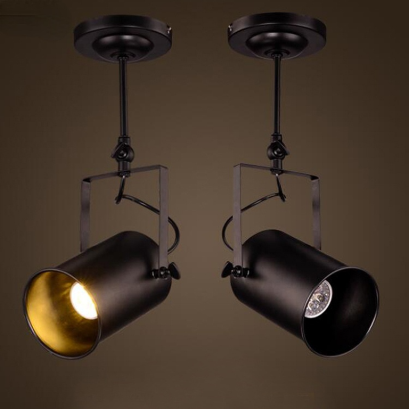 Silva Vintage Adjustable Semi-Flush Mount Ceiling Light, Black - Lamp Copper