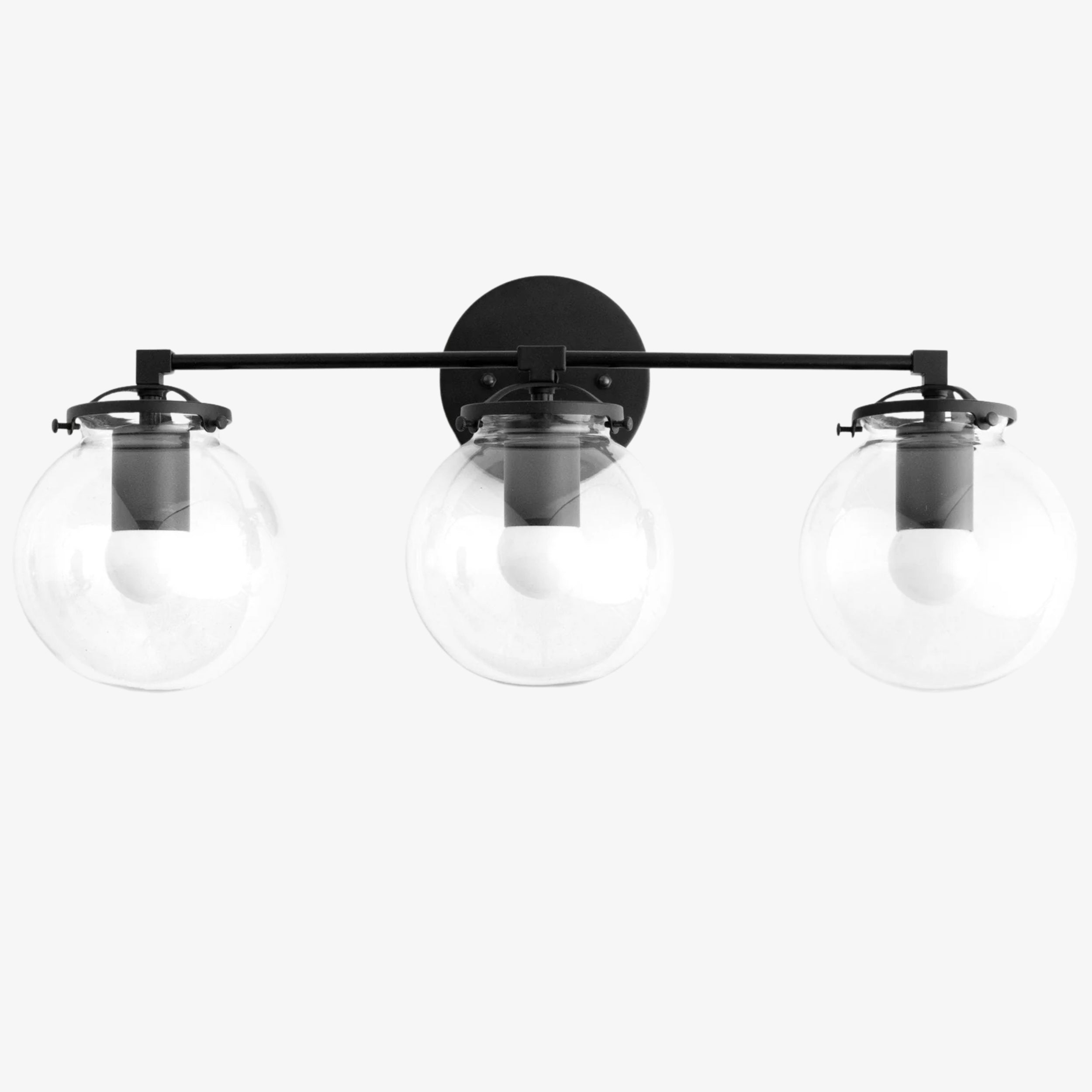 Pearl Clear Glass 3-Light Wall Sconce For Bathroom