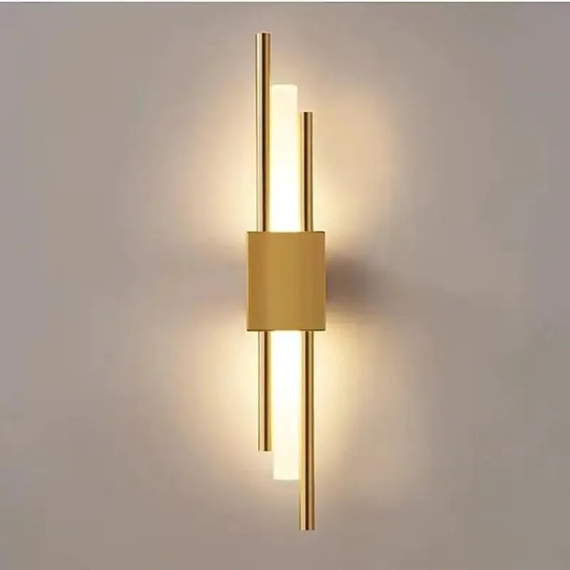Dune Modern Bar Metal LED Wall Lamp, Black/Gold - Lamp Copper