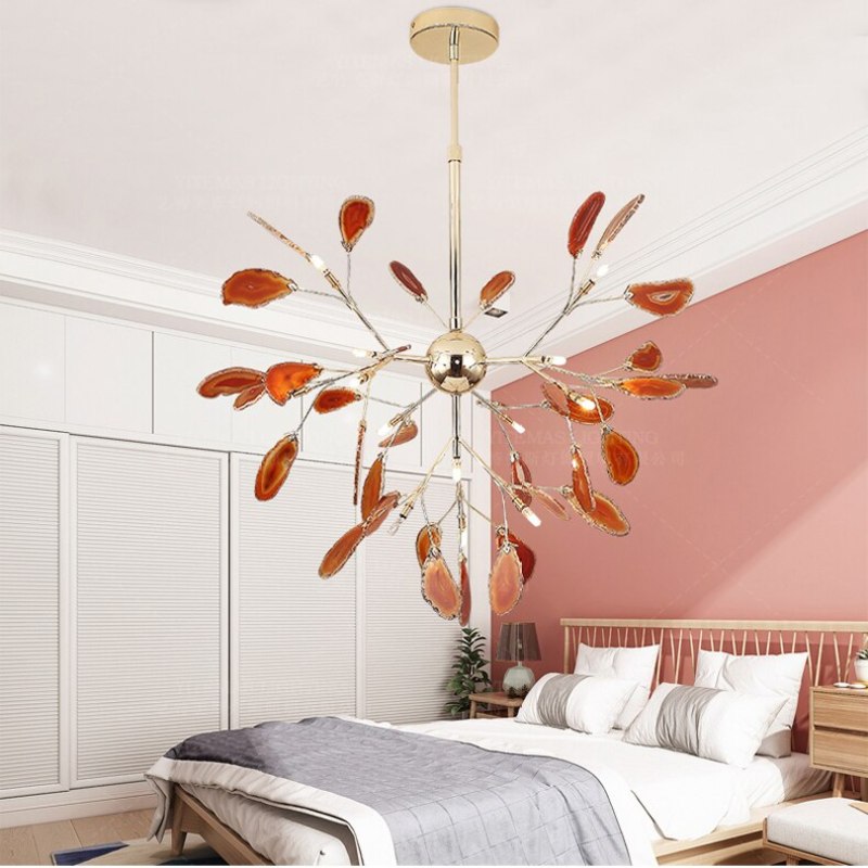 Arisha Flower Branch Semi-flush Mount Ceiling Light, 4 Colour - Lamp Copper