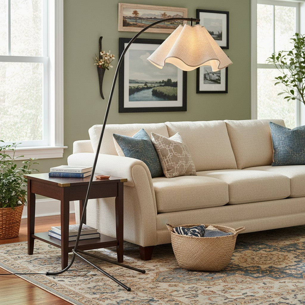 Curve Modern Fabric Floor Lamp