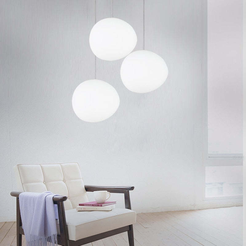 Elun Sleek Minimalist Floating Egg-shaped Glass Pendant Light - Lamp Copper